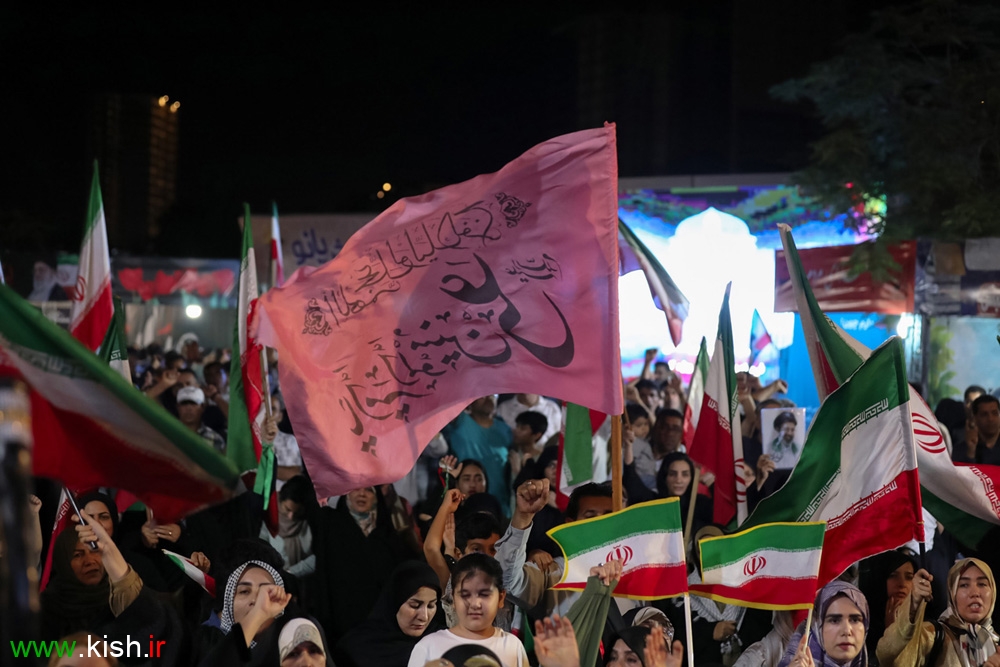 میدان داری ساکنان کیش در هشتاد و ششمین شب از حماسه خیابان