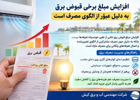 افزایش مبلغ برخی قبوض برق به دلیل عبور از الگوی مصرف است