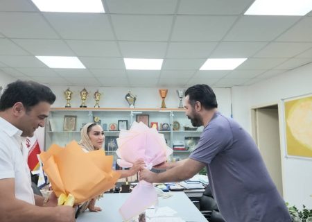 تجلیل معاونت ورزش و تفریحات سالم کیش از مربی و ورزشکار تیم ملی ترامپولین پس از مسابقات ناگویا